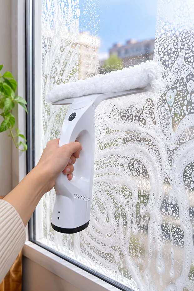 Şarjlı Cam Silme Temizleme Makinesi Spreyli Ve Vakumlu 100 ml Kapasiteli Kwc-7106